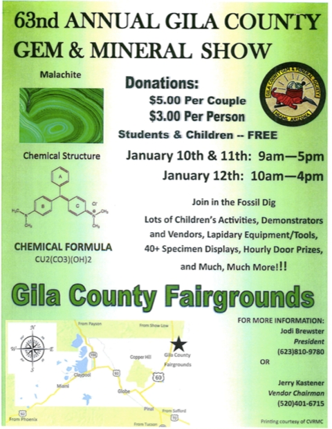63rd Annual Gila County Gem & Mineral Show @ Gila County Fairgrounds